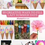 collage of summer diy crafts
