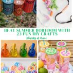 collage of summer diy crafts