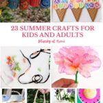 collage of summer diy crafts