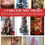 collage of tabletop Christmas trees