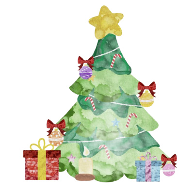 watercolor Christmas tree