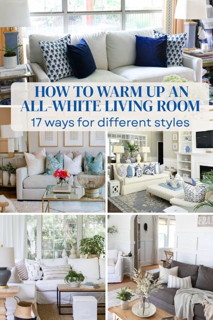 white living room collage