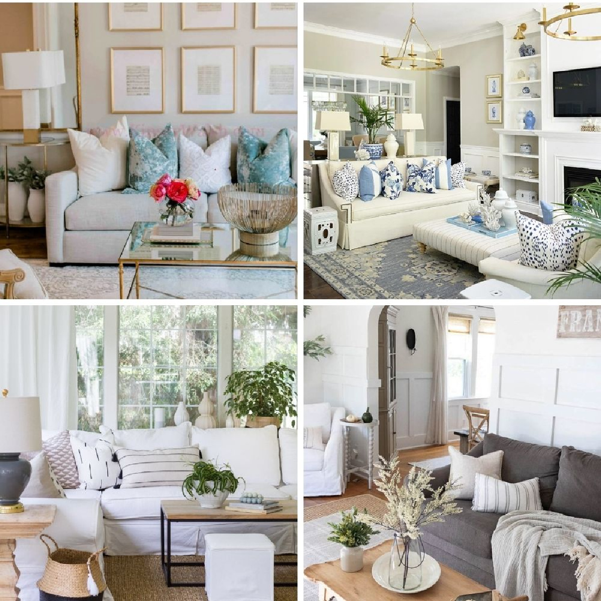 white living room collage