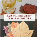 stack of air dry clay painted coasters