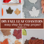 stack of air dry clay painted coasters