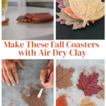 stack of air dry clay painted coasters