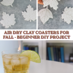 stack of air dry clay painted coasters