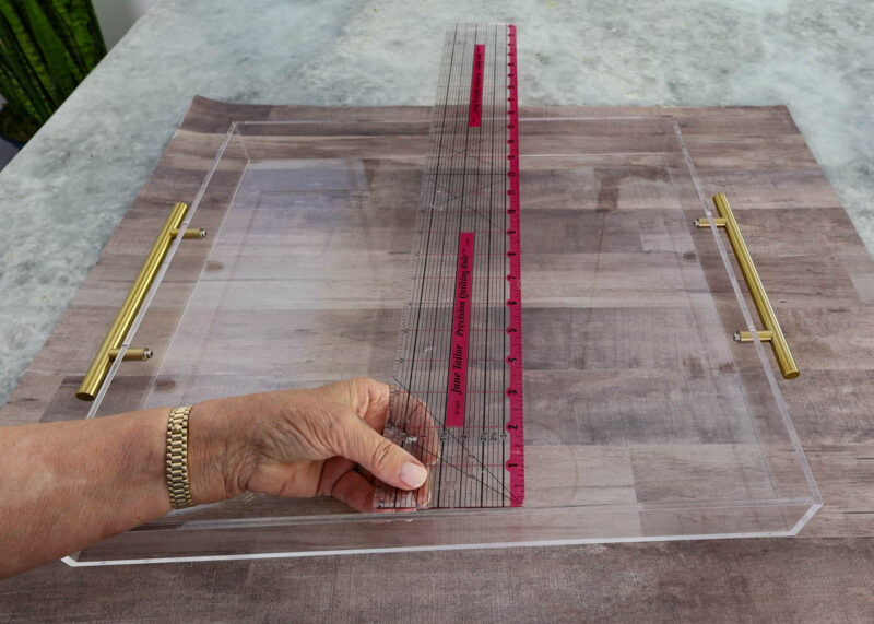 measuring inside of acrylic tray