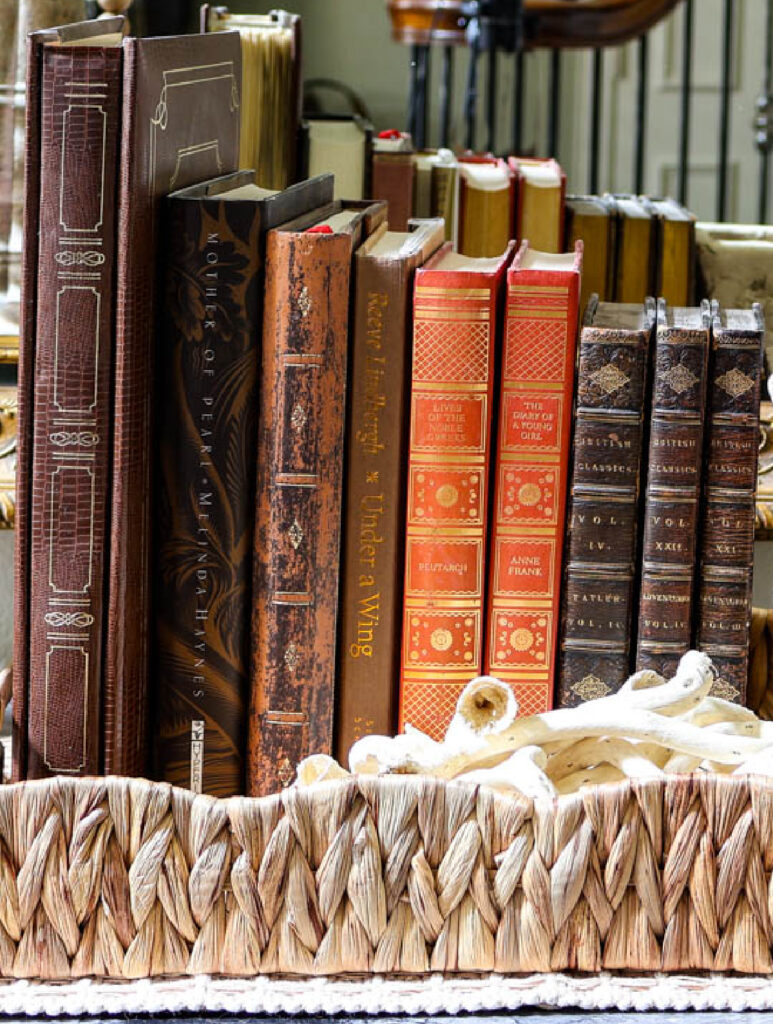 vintage books in fall colors
