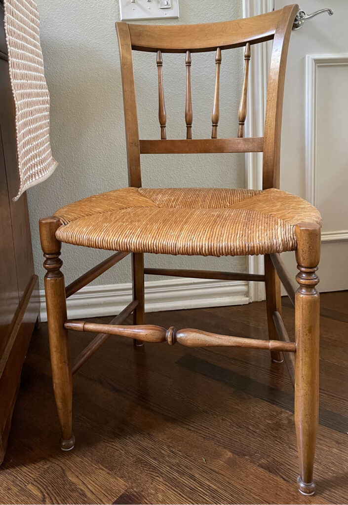 vintage rush-seat chair
