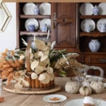 how to use faux flowers in a fall tablescape