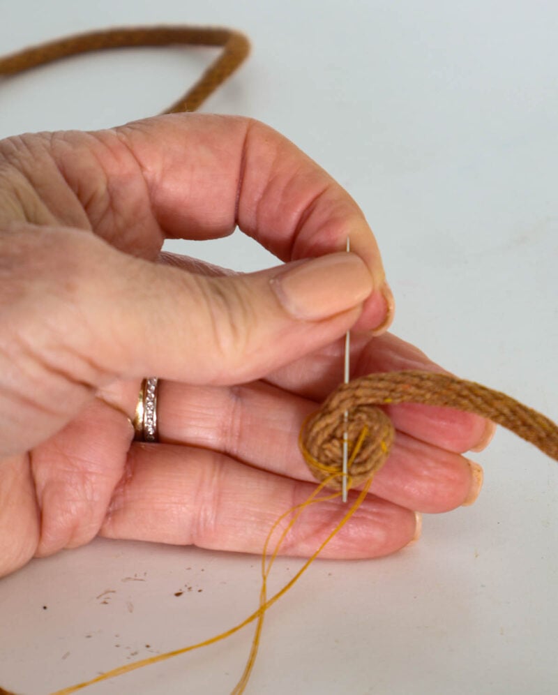 sewing braided rope for coaster
