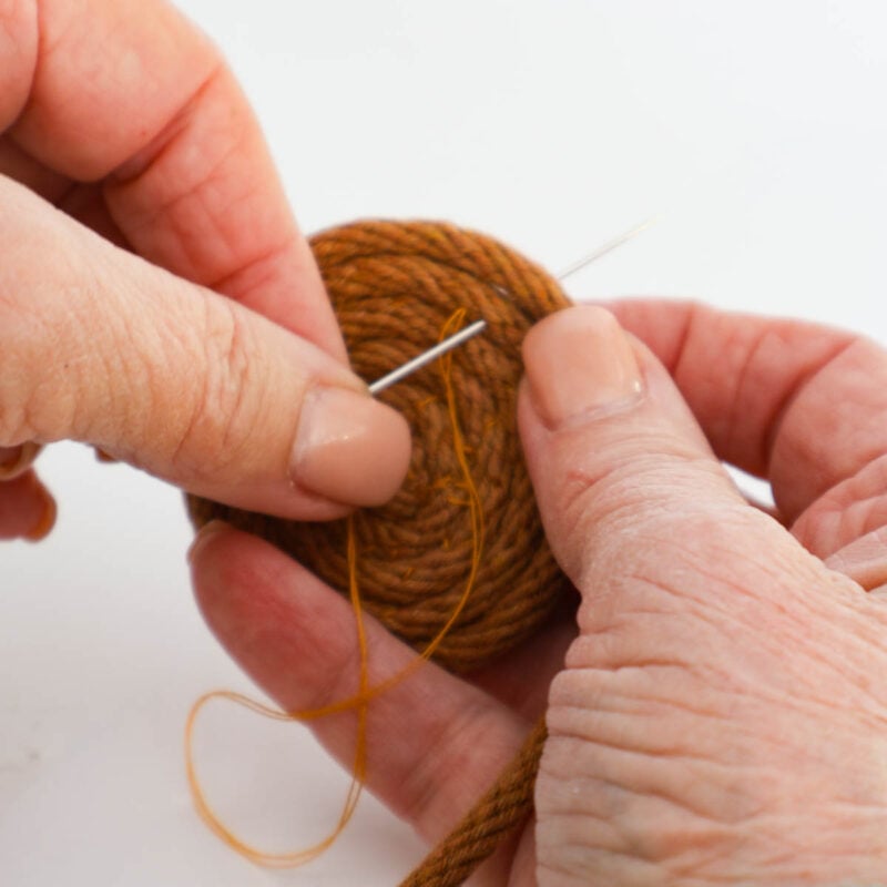 sewing braided rope for coaster