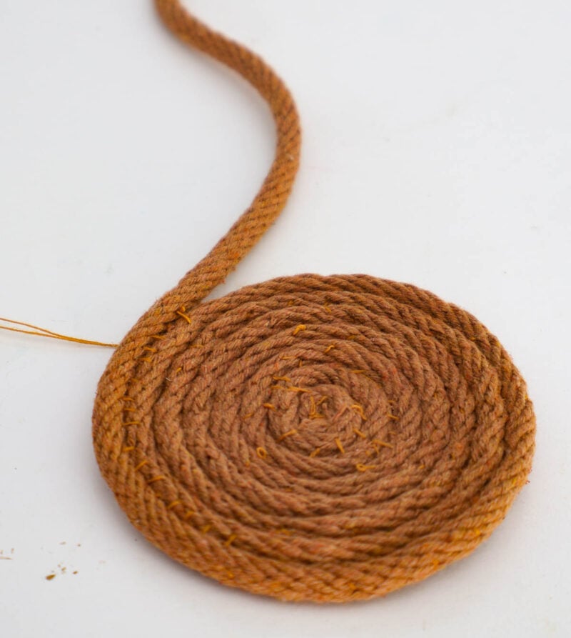 sewing braided rope for coaster