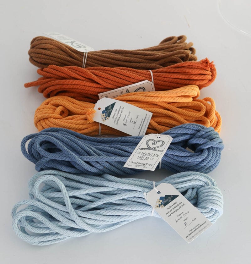 packages of 5 colors of briaded rope