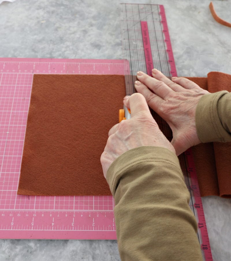 cutting felt with rotary cutter