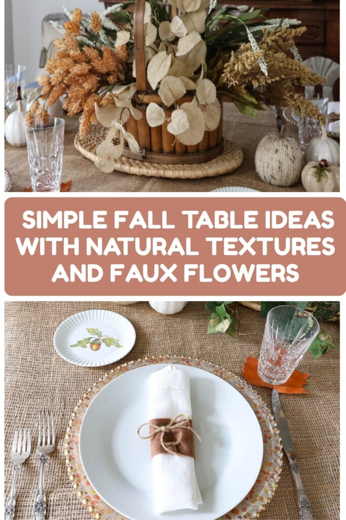 simple fall tablescape with natural textures