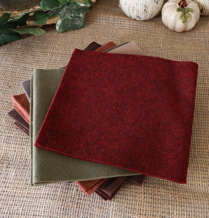 stack of felt in various fall colors