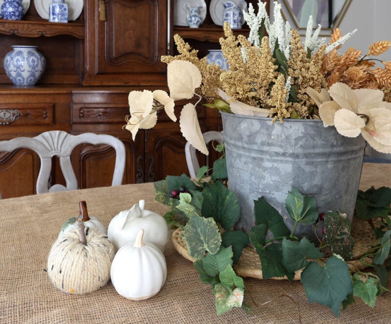 group of decorative pumpkins in natural colors