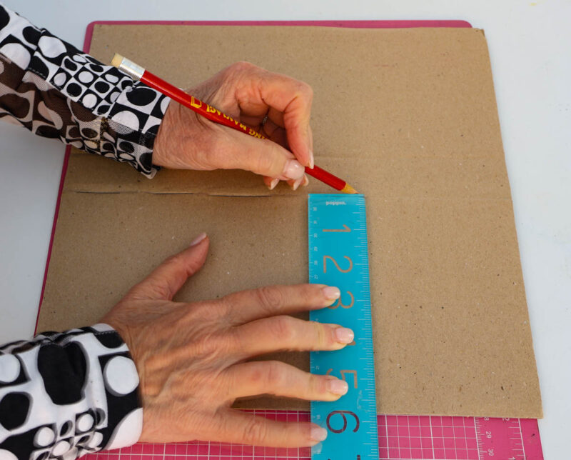 drawing square pieces of cardboard