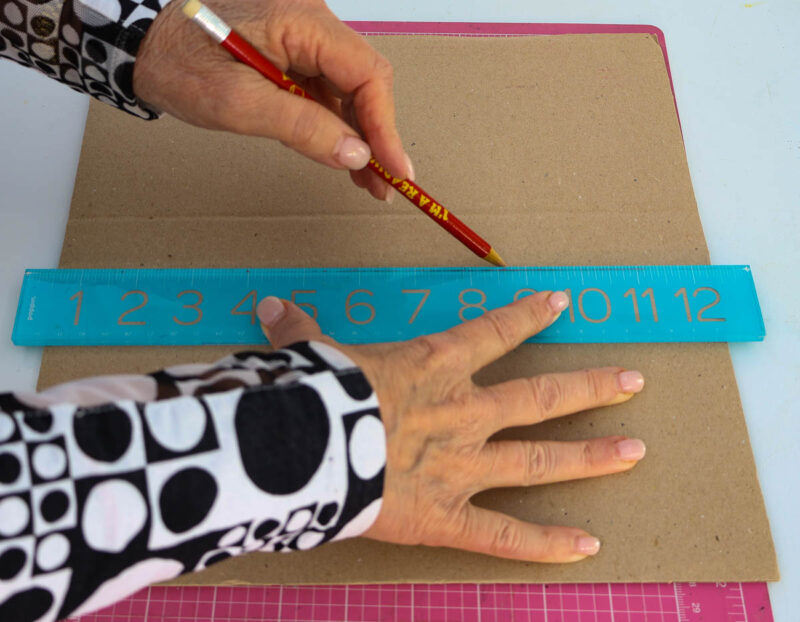 drawing square pieces of cardboard