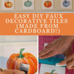 making faux fall pumpkin tiles for stovetop hood