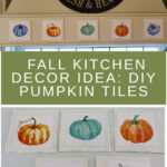 stovetop hood with faux pumpkin tiles