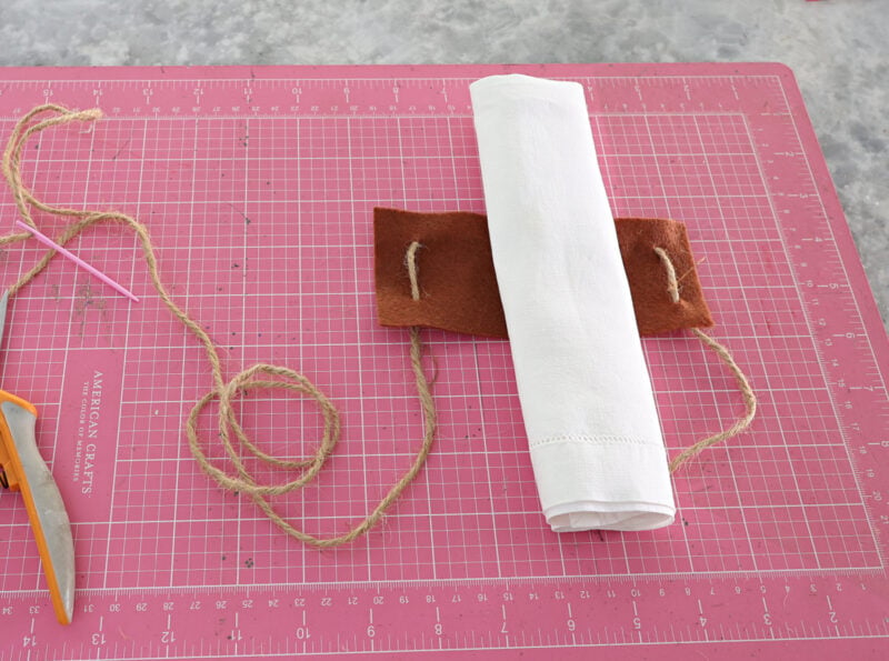 flip felt over and place napkin on felt