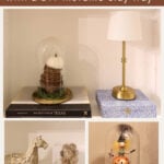 DIY metallic air-dry clay tray with cloche