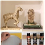 DIY metallic air-dry clay tray with cloche
