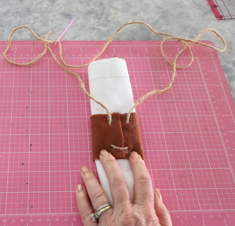 napkin and twine are right side up
